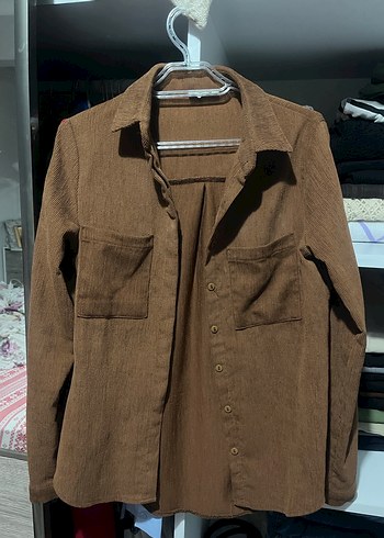 Düğmeli taba Keten Gömlek - Görsel 2