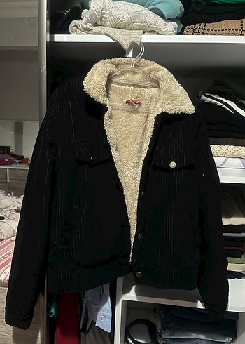 Kürklü Siyah Kadın Midi Ceket - Görsel 2