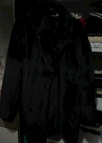 Siyah Suni Kürk Detaylı Midi Kaban - Görsel 4