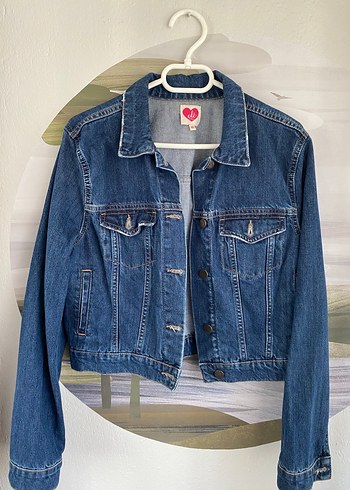 Düğmeli Mavi Kadın Denim Ceket