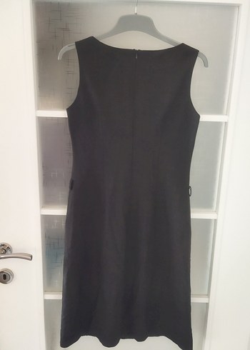 Siyah Midi Ofis Elbisesi - Görsel 2