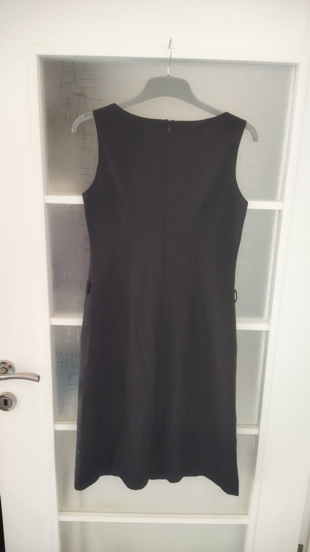 Siyah Midi Ofis Elbisesi - Görsel 2