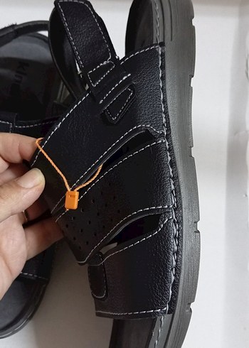 Siyah Erkek Tokalı Sandalet - Görsel 2