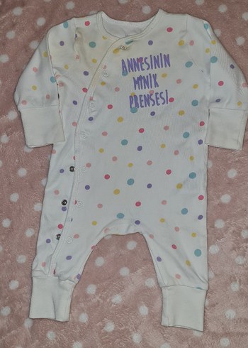 Beyaz Puantiyeli Kız Bebek Tulum