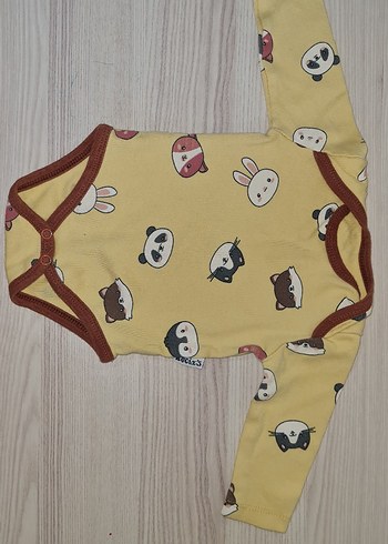 3 Ay Beden sarı Renk Sarı Desenli Takım