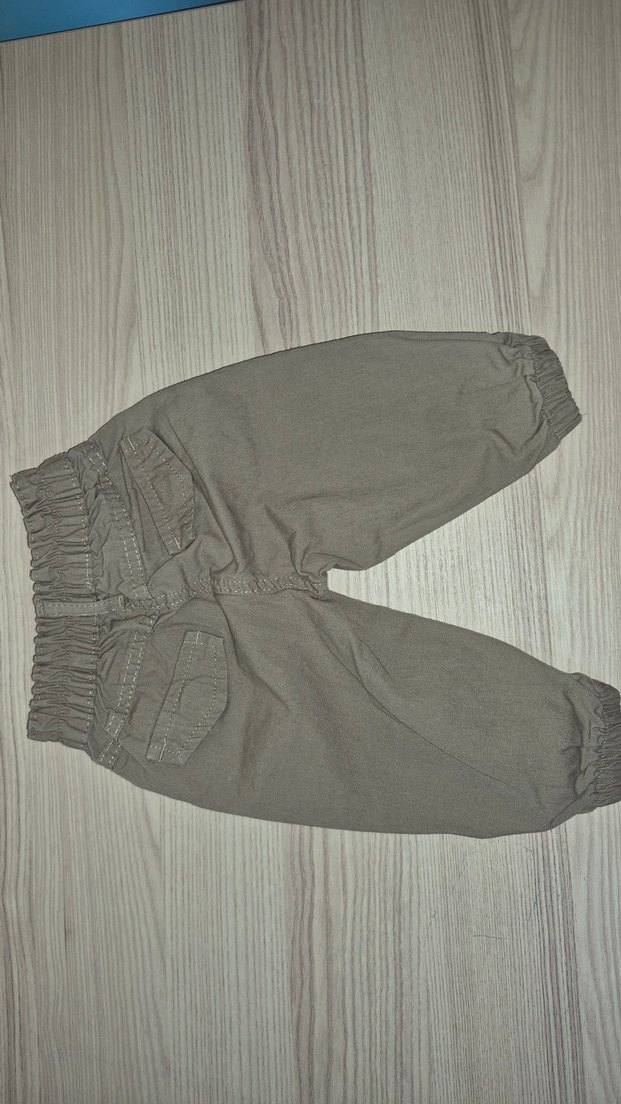 Gri bej Keten Tipi Bebek Pantolon - Görsel 2