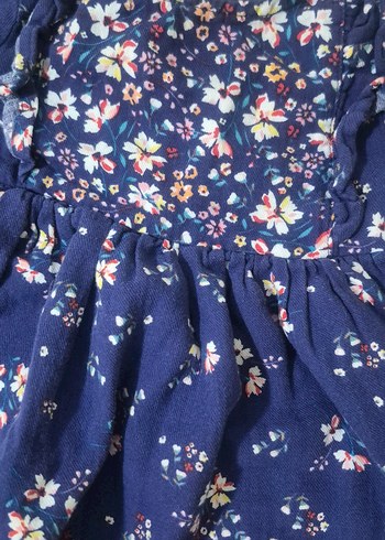 Uzun Kollu Renkli Çiçekli Kız Bebek Elbisesi - Görsel 2