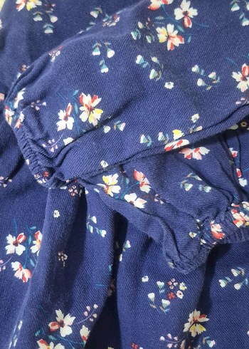 Uzun Kollu Renkli Çiçekli Kız Bebek Elbisesi - Görsel 6