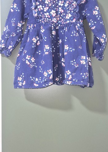 Uzun Kollu Renkli Çiçekli Kız Bebek Elbisesi - Görsel 8