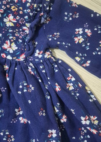 Uzun Kollu Renkli Çiçekli Kız Bebek Elbisesi - Görsel 4