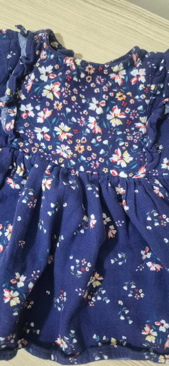 Uzun Kollu Renkli Çiçekli Kız Bebek Elbisesi - Görsel 2