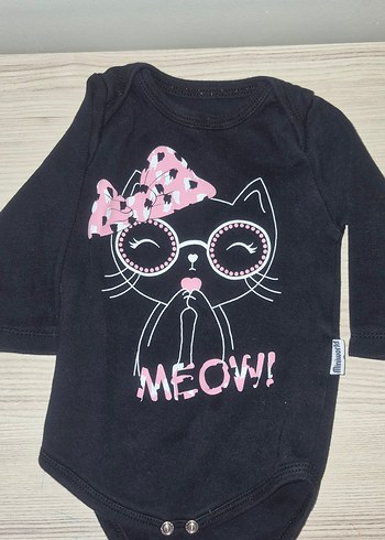 Uzun Kollu Siyah Kız Bebek Body - Görsel 2