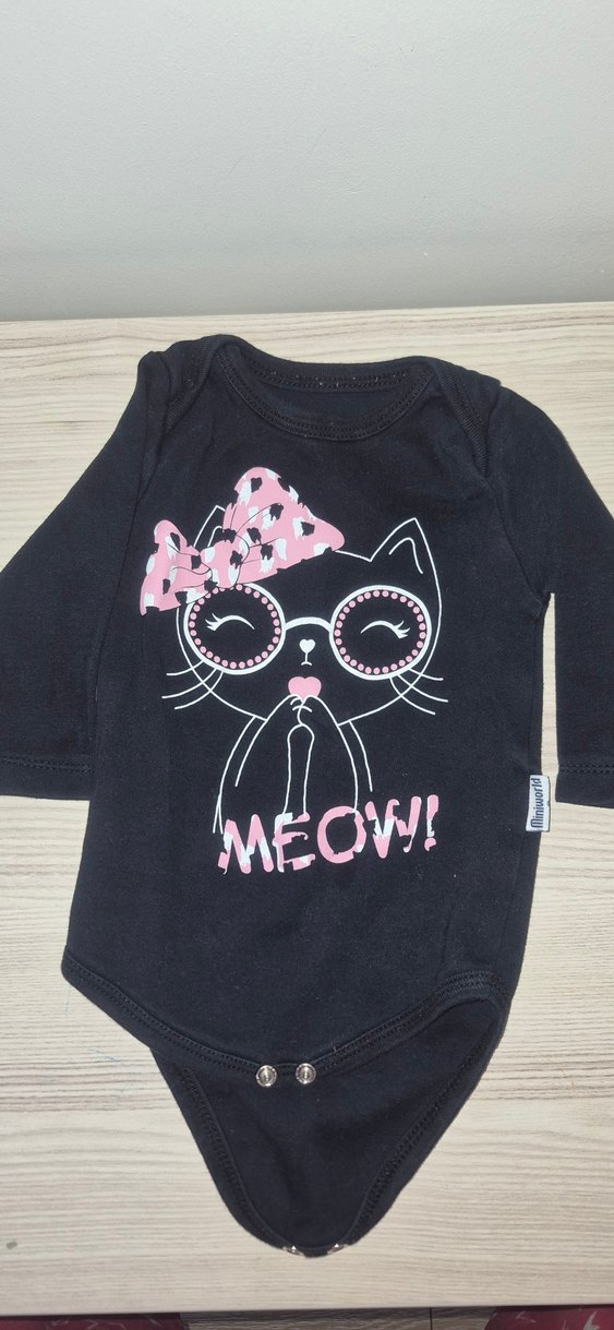 Uzun Kollu Siyah Kız Bebek Body - Görsel 2