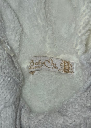 Kırık Beyaz Bej Örgü Bebek Tulumu - Görsel 4