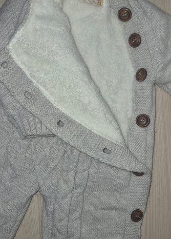 Kırık Beyaz Bej Örgü Bebek Tulumu - Görsel 7