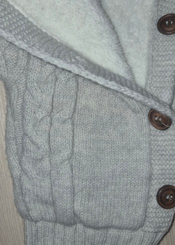 Kırık Beyaz Bej Örgü Bebek Tulumu - Görsel 9