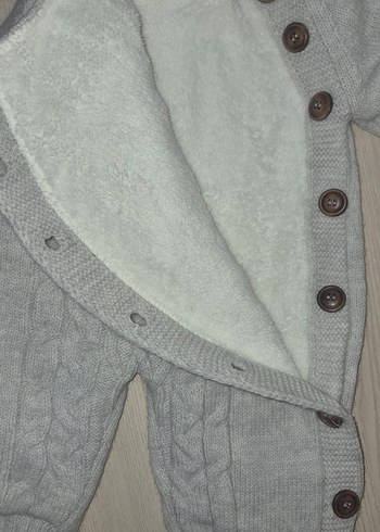 Kırık Beyaz Bej Örgü Bebek Tulumu - Görsel 8