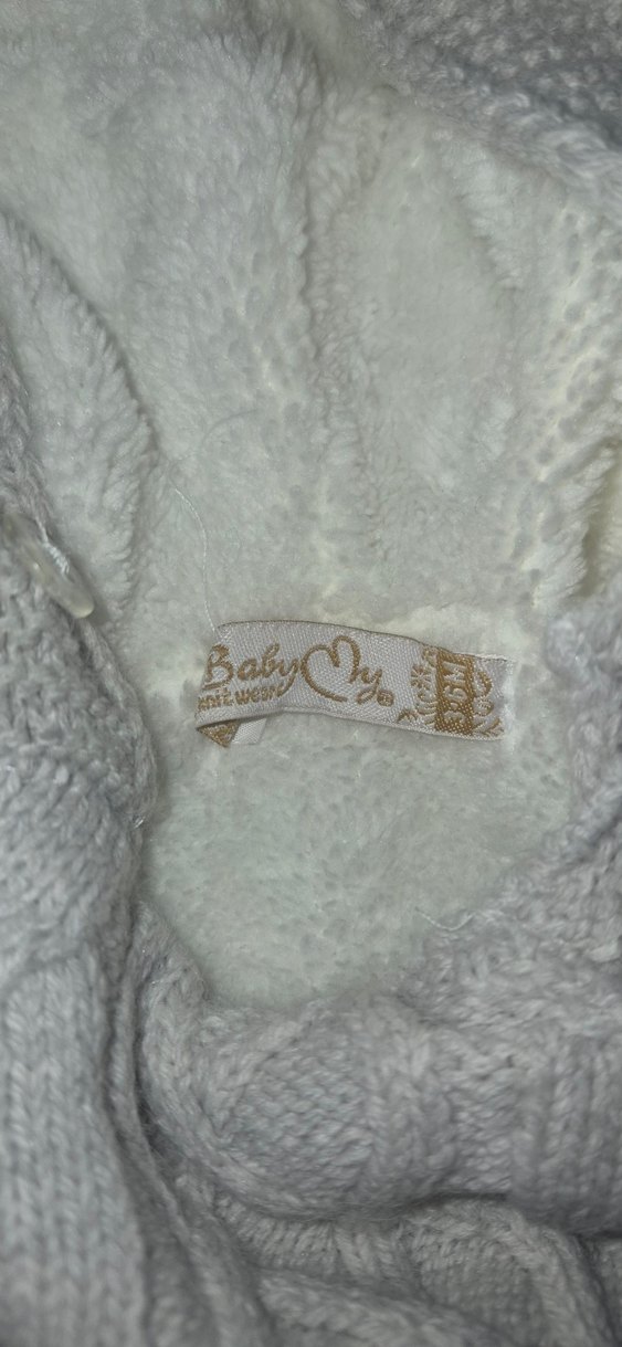 Kırık Beyaz Bej Örgü Bebek Tulumu - Görsel 4