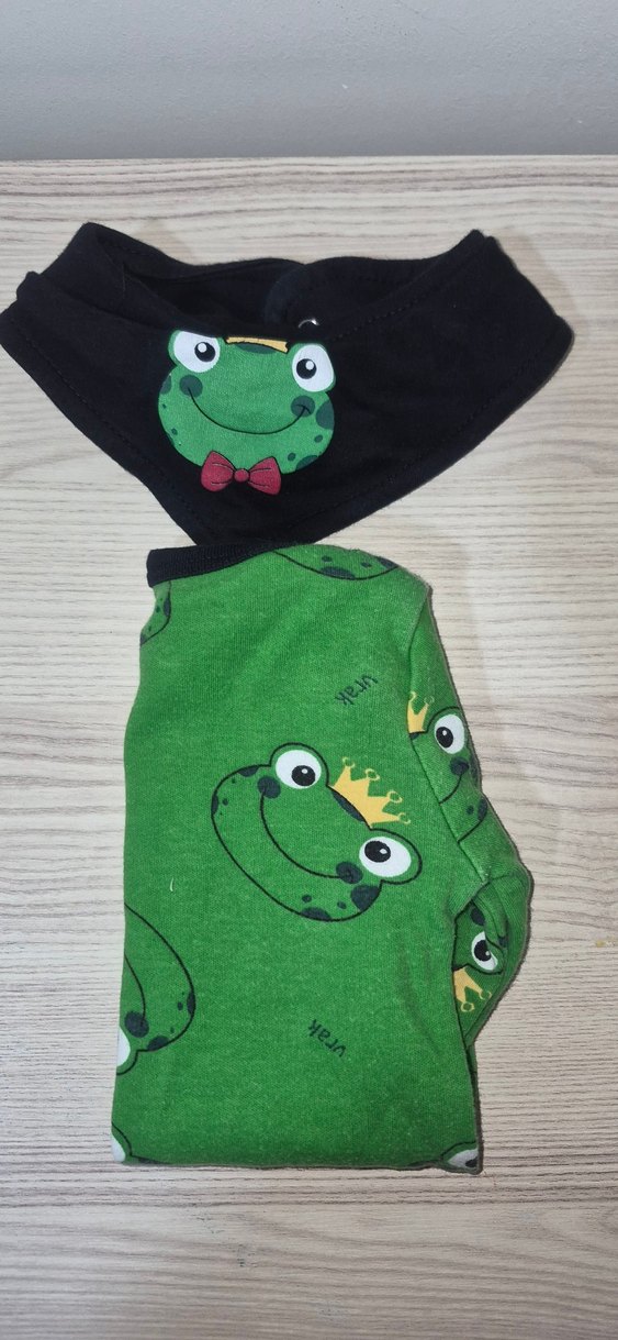 Yeşil Kurbağa Baskılı Uzun Kollu Bebek Body - Görsel 4