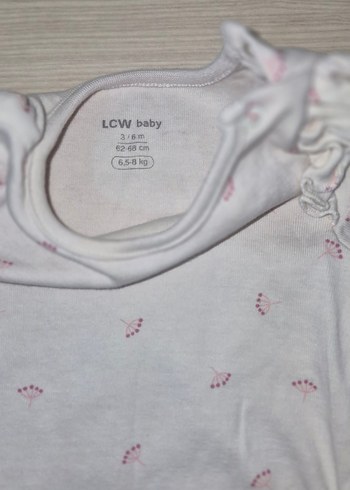 Bebek Kız Uzun Kollu Beyaz Çıtçıtlı Body - Görsel 4