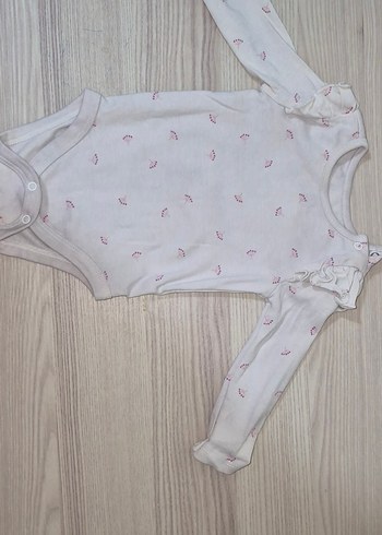 Bebek Kız Uzun Kollu Beyaz Çıtçıtlı Body - Görsel 5
