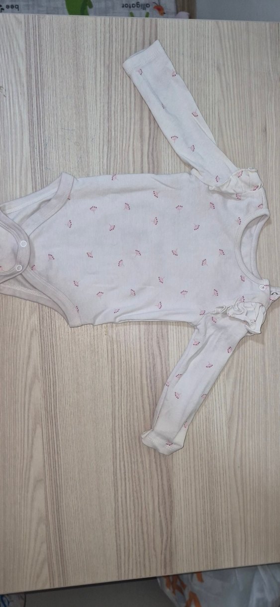 Bebek Kız Uzun Kollu Beyaz Çıtçıtlı Body - Görsel 5