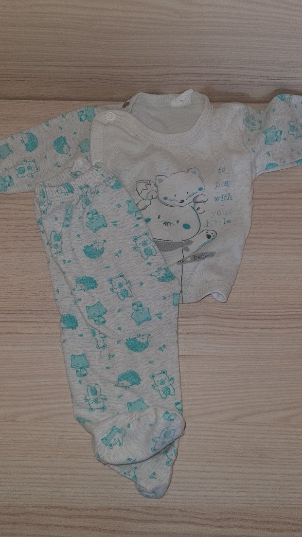 Bebek  Uzun Kollu Desenli Hastane Çıkışı - Görsel 2