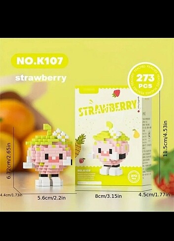 Strawberry Sevimli Çilek Bricks Mini Lego Bloklar