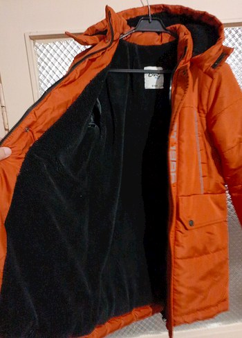 bakır renkte Kapüşonlu Erkek Çocuk Mont - Görsel 2