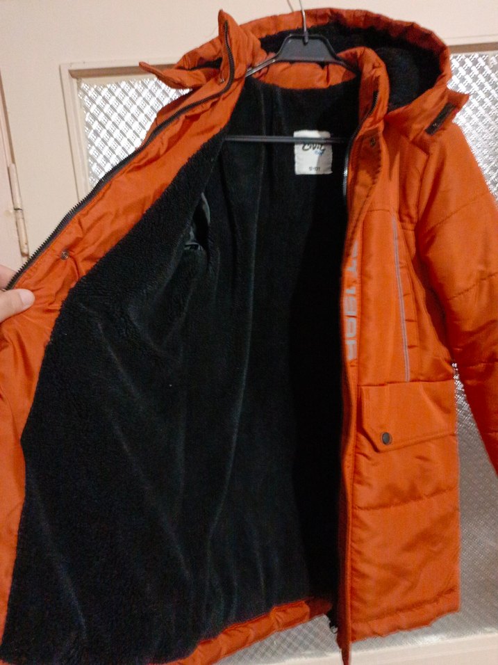 bakır renkte Kapüşonlu Erkek Çocuk Mont - Görsel 2