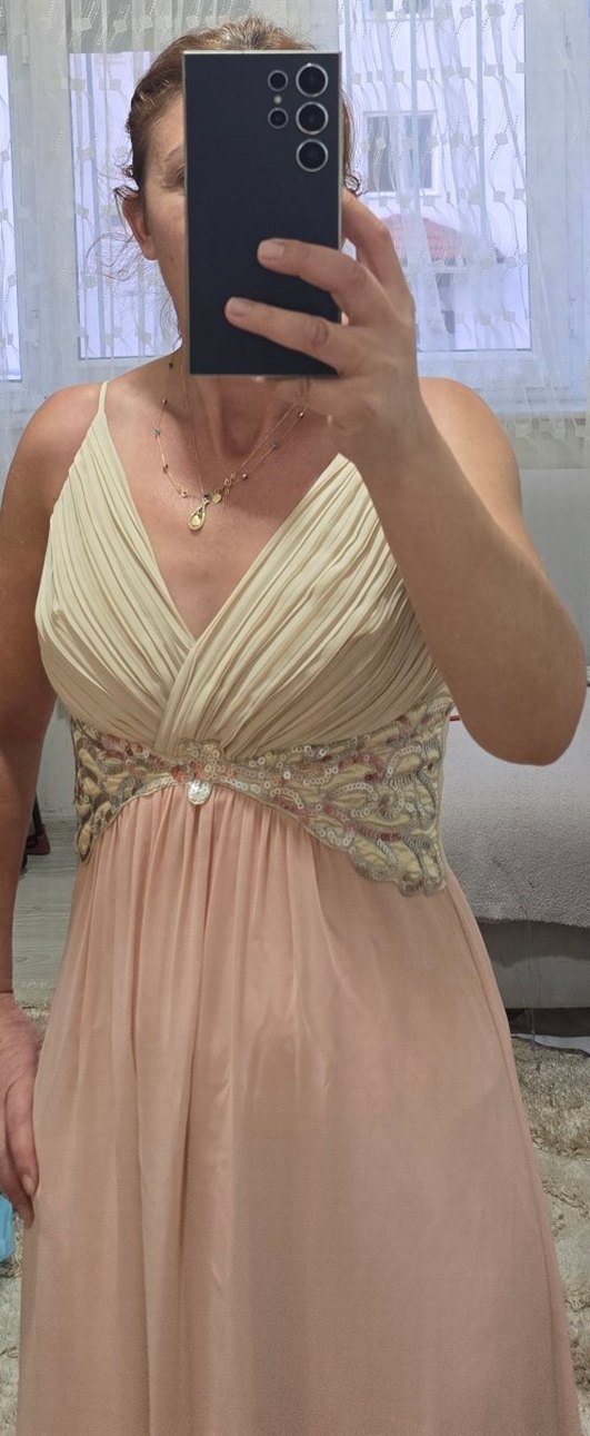 Pul İşlemeli Uzun Abiye Elbise - Görsel 4