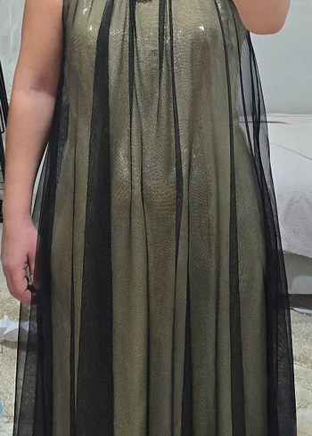 Taşlı Tüllü Kadın Abiye Elbise - Görsel 7