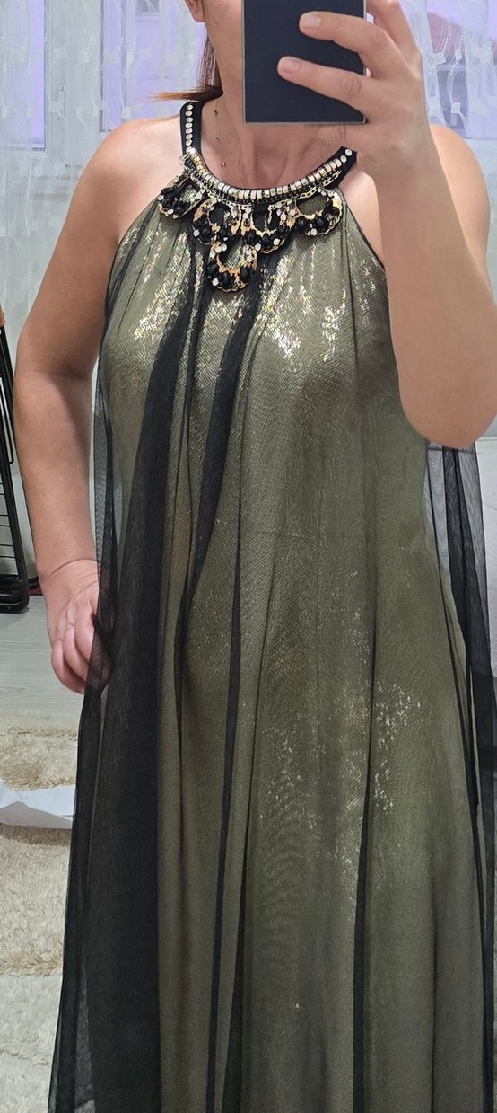 Taşlı Tüllü Kadın Abiye Elbise - Görsel 5