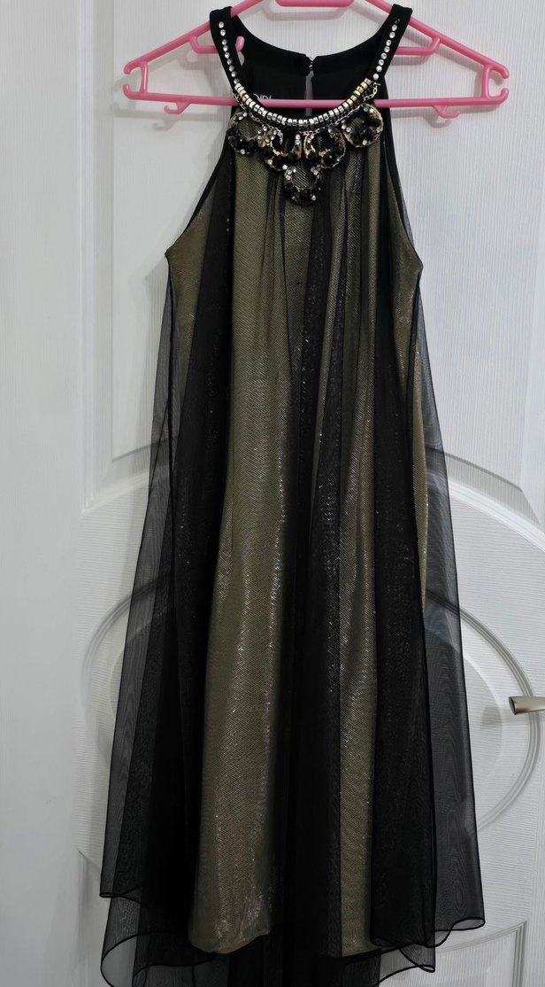 Taşlı Tüllü Kadın Abiye Elbise - Görsel 2