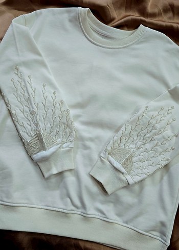 Kadın Beyaz boncuk işlemeli bluz - Görsel 3