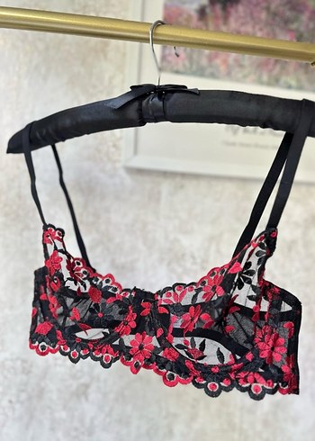 Kırmızı Nakışlı Bralet Sütyen Takımı - Görsel 3