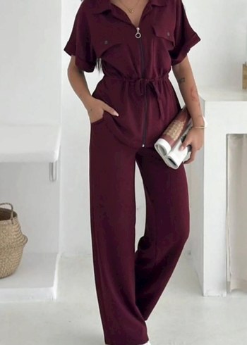 Bordo kadın yelekli takım - Görsel 2