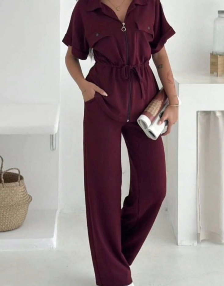 Bordo kadın yelekli takım - Görsel 2