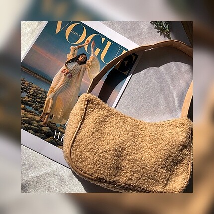 Camel peluş baget çanta
