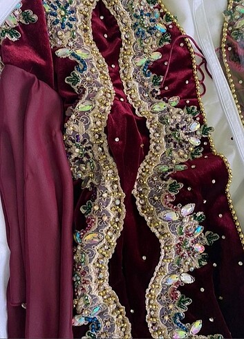 m Beden bordo Renk Bindallı kaftan