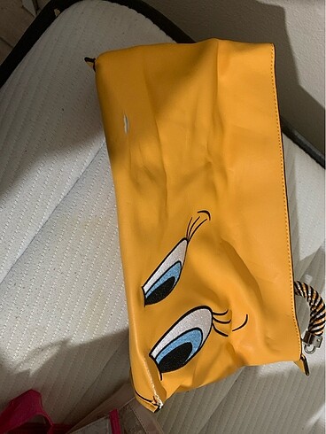  Beden sarı Renk Zara tweety clutch çanta