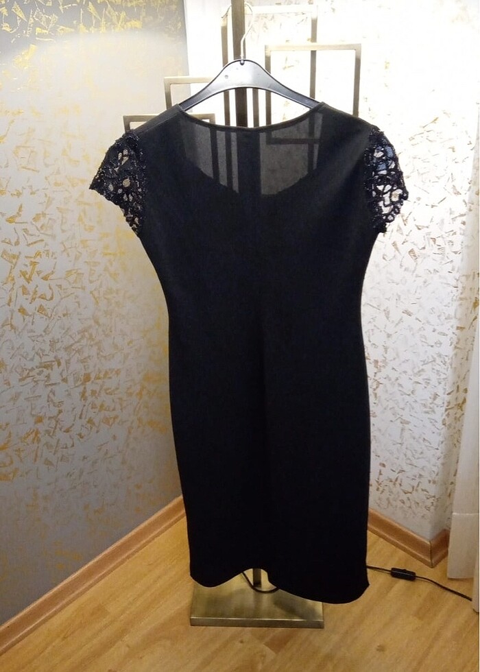 Kısa Siyah Abiye Gece Elbisesi - Görsel 3