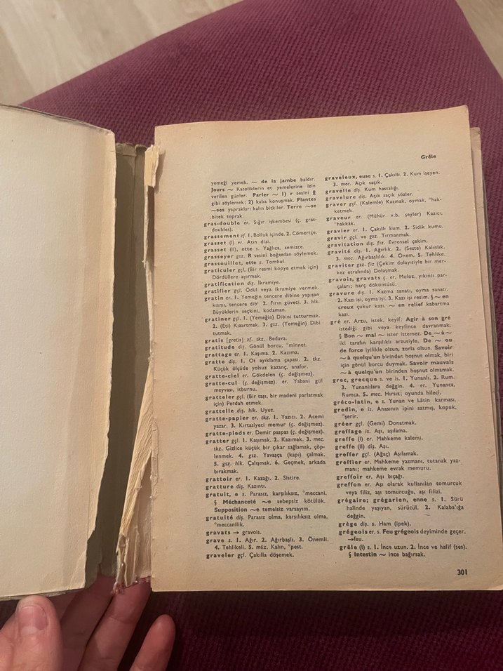 Eski Antika Fransızca-Türkçe Sözlük - Görsel 3
