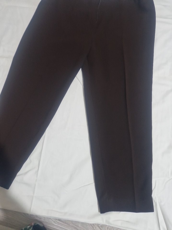 Düz Kesim Kahverengi Kadın Kumaş Pantolon - Görsel 2