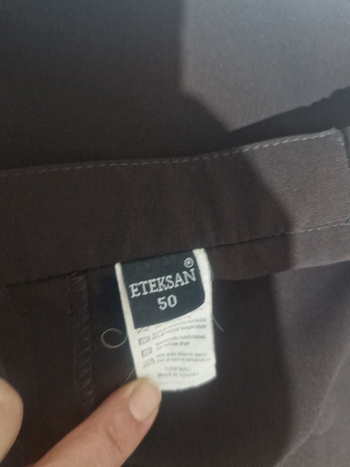 Düz Kesim Kahverengi Kadın Kumaş Pantolon - Görsel 3