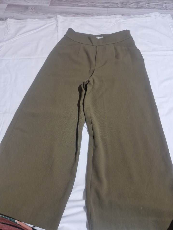 Bej Kadın Rahat Kesim Kumaş Pantolon - Görsel 2