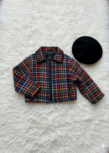 Kız çocuk ekose oversize ceket her bedeni var - Görsel 8