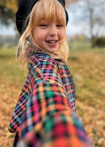 Kız çocuk ekose oversize ceket her bedeni var - Görsel 2