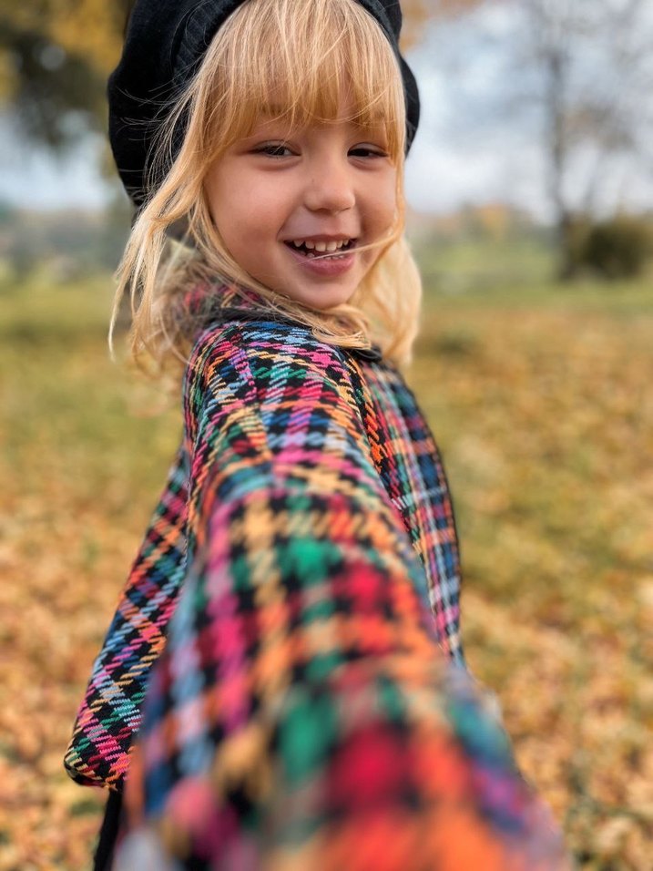 Kız çocuk ekose oversize ceket her bedeni var - Görsel 2