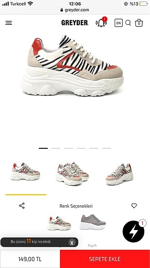 37 Beden çeşitli Renk Greyder Sneaker